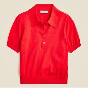 J.Crew Cropped Polo in Statement Red | Chic Preppy Essential | S